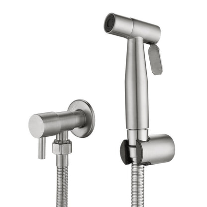 Pulverizador de bidê de banheiro portátil com válvula de latão, bidê de chuveiro de aço inoxidável, chuveiro higiênico, pulverizador de bidê de banheiro montado na parede