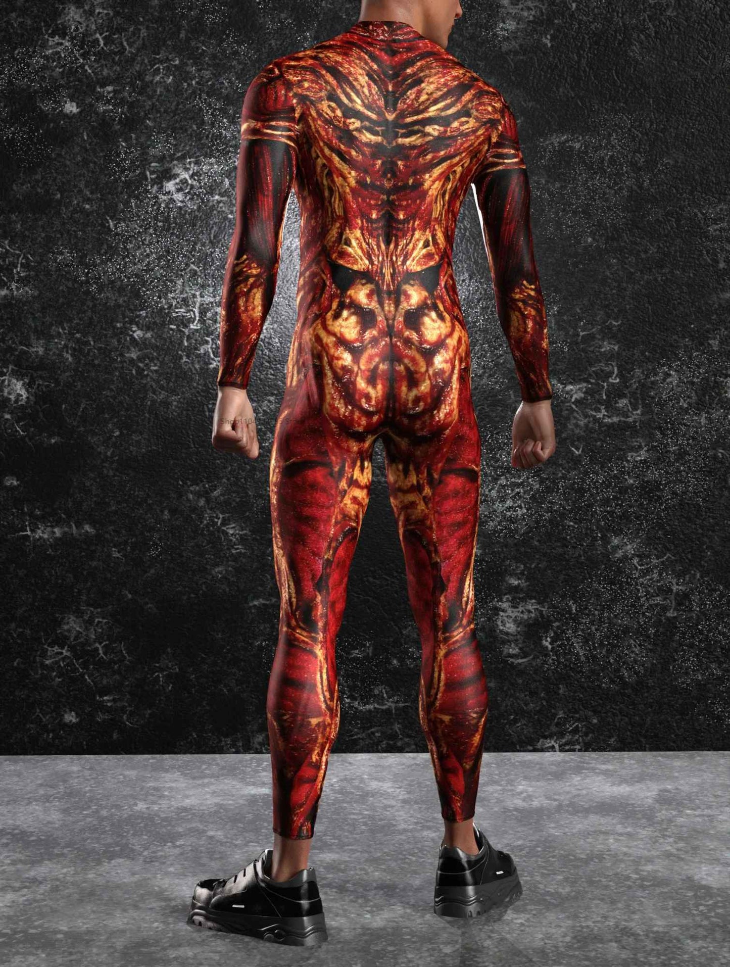 Male Zombie Halloween Cosplay Men Costume Carnival Male Alien Sexy Slim Jumpsuit Zentai Male Scary Bodysuit