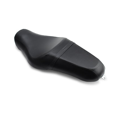 Assento Duplo de Couro Sintético Preto para Moto Harley Sportster XL883 XL1200 48 Almofada de Assento para Piloto e Passageiro Traseiro
