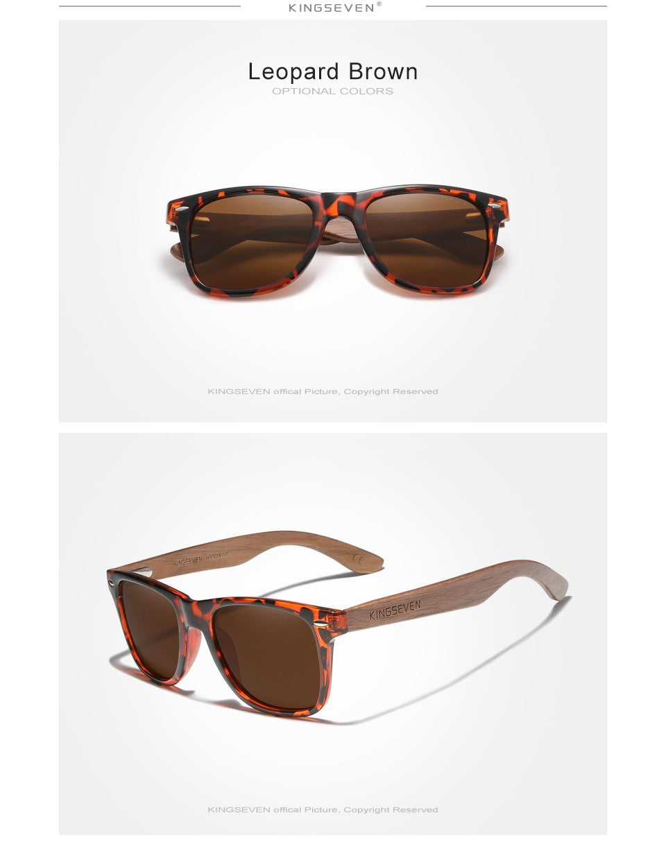 KINGSEVEN Brand 2023 Fashion Handmade Natural Wooden Sunglasses For Men Women Polarized Sun Glasses UV400 Mirror Male Eyewear