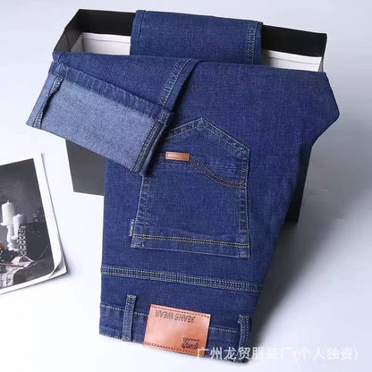 2025 New Men Stretch Jeans Male Classic Elasticity Business jeans men fashion comfortable Solid slim straight long Denim pants