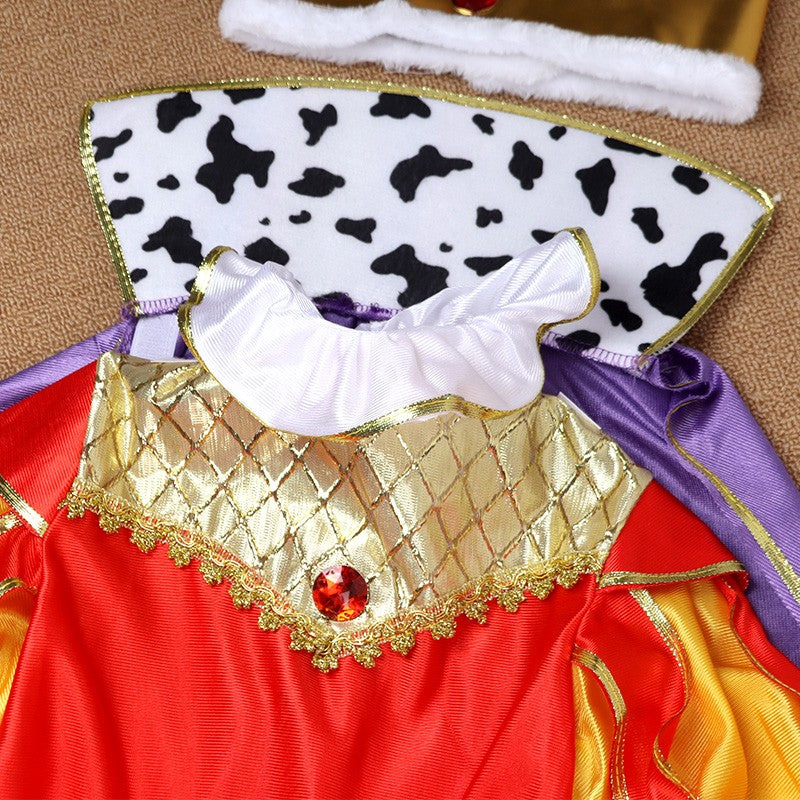 Boy King Prince Role Playing Costume Royal Set Prince Crown Cloak Halloween Birthday Makeup Party Gorgeous Dress Up No scepter