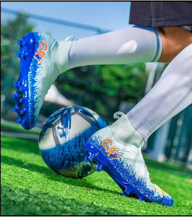 Men Soccer Shoes Football Boots Ultra-light Non-slip Long Spikes Outdoor Professional Cleats Grass Sports Shoes Match Sneakers