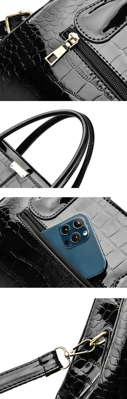 Ladies PU Leather Patent Leather Shoulder Crossbody Bag Women Luxury Designer Handbag Pruse Fashion Large Capacity Shopping Tote