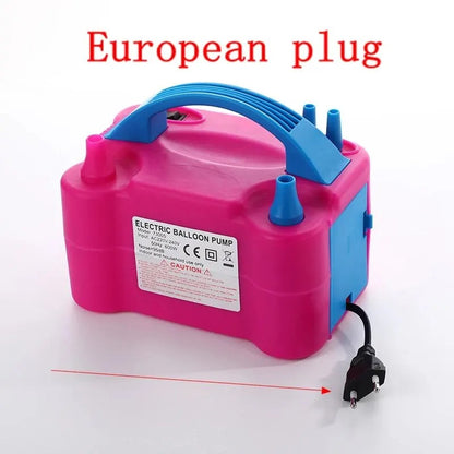 Electric Balloon Pump AC Portable Inflator Double Nozzle High Power Fast Inflation EU Plug Air Pump for Birthday Wedding Party