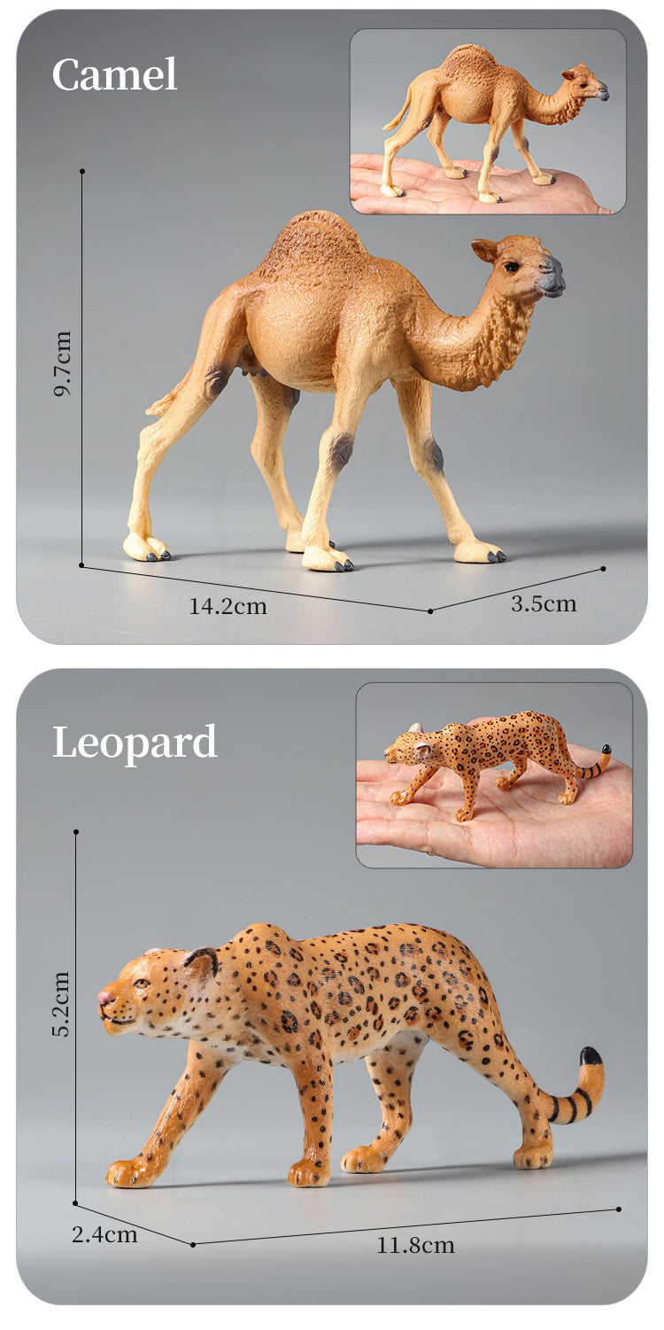 Conjunto de Brinquedos Montessori de Animais Selvagens - Leão Elefante Antílope Miniaturas de Animais Figuras de Ação Zoológico Presente Educacional para Crianças