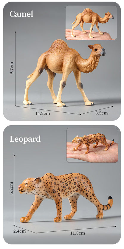 Conjunto de Brinquedos Montessori de Animais Selvagens - Leão Elefante Antílope Miniaturas de Animais Figuras de Ação Zoológico Presente Educacional para Crianças