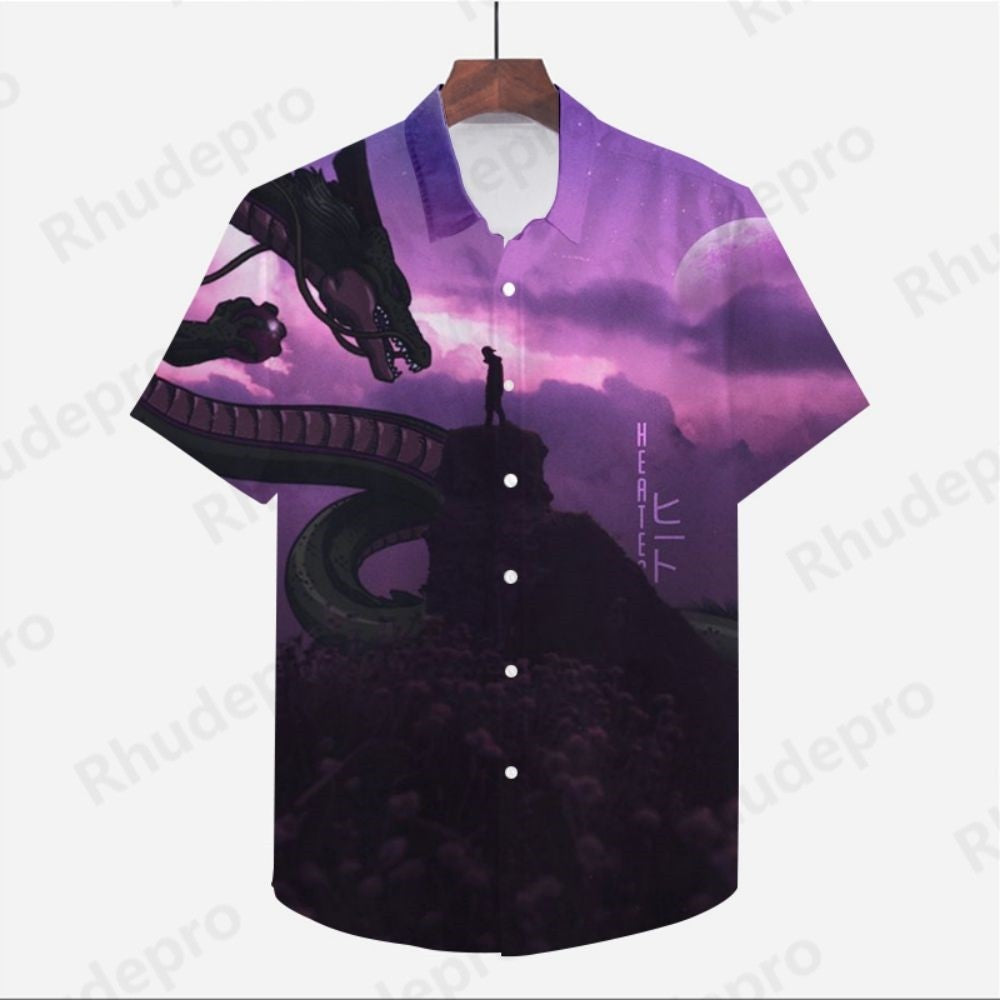 Men's Clothes Seaside Trip Dragon Ball Z Shirt Cool Beach Style Anime High Quality Streetwear Summer Goku Fashion 2024 Y2k