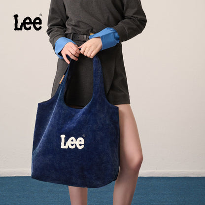LEE Large Size Canvas Corduroy Women Travel Tote Bag Classic Simple Style Lady Daily Handbag Big Shopping Bags Back To School