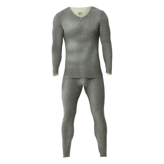 Seamless thermal underwear men's set V-neck thickened and fleece winter winter tight wool base long Johns