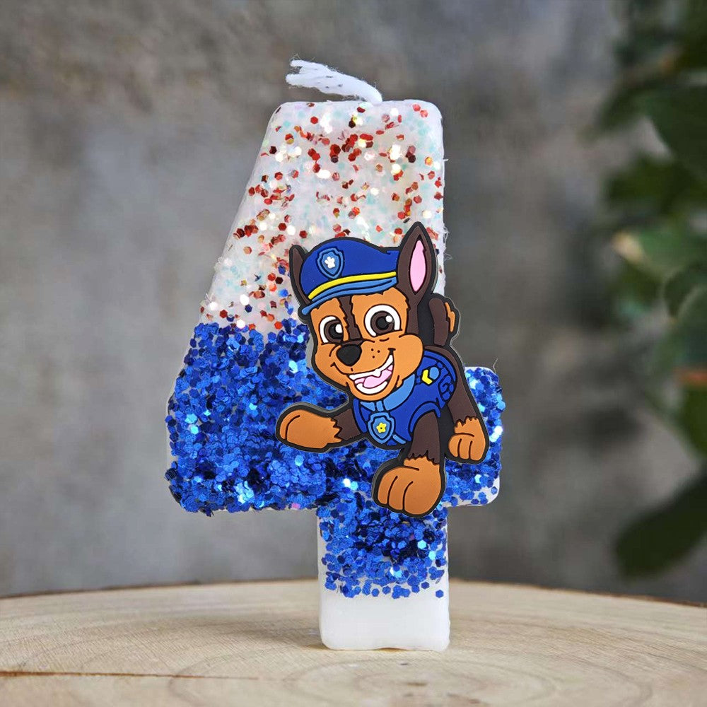 Paw Patrol Candle 0-9 Number Candle Paw Patrol Cartoon Character Party Cake Plug-in Birthday Cake Decoration Baby Shower Gift