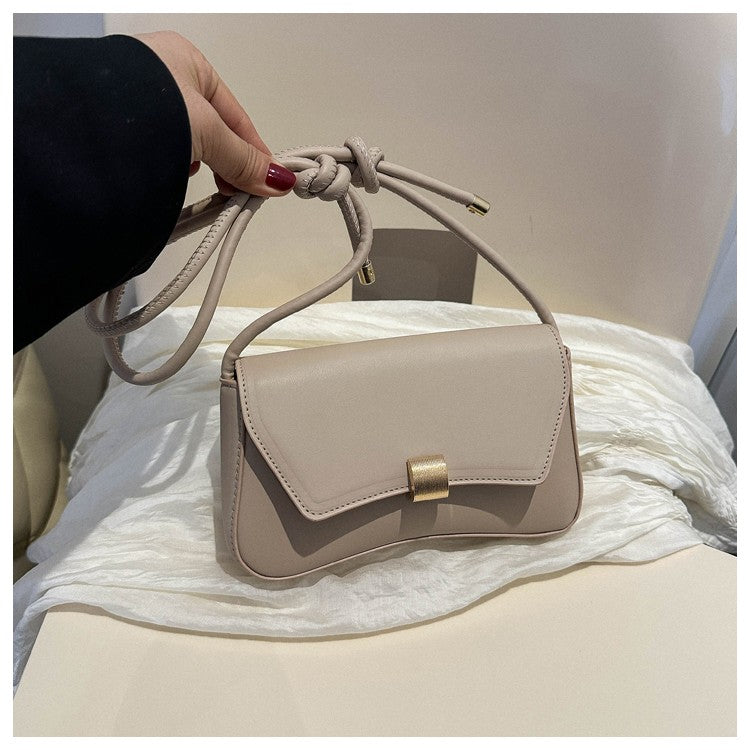 Simple Metal Buckle Handbag MessengerBag, Stylish and Versatile Shoulder Underarm Bag, Chic Baguette Bags for Women Daily Use