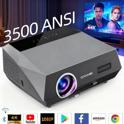 Projetor de home theater 4K 3500 ANSI foco automático Full HD Wi-Fi duplo 2.4+5G Android TV HDR projetor de vídeo filmes projetor diurno