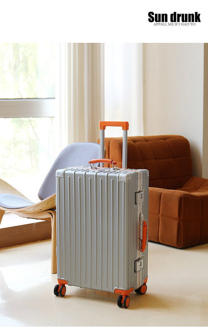 Mala de Bagagem Multifuncional, Maleta com Combinação de Cores e Trava e Rodas Silenciosas, Mala de Viagem com Carregamento USB 20/22/24/26 polegadas