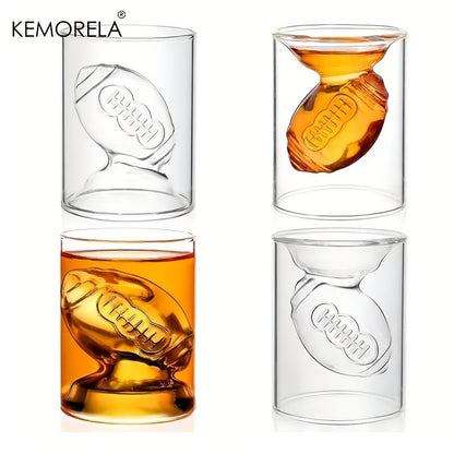 KEMORELA Copos de Shot de Futebol Reversíveis Copo de Uísque em Formato de Bola de Futebol com Relevo 3D Presente Único para Amantes de Futebol
