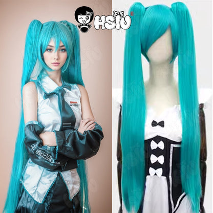 HSIU 80Cm Long Staight Ponytail Clip Cosplay Wig high temperature fiber Synthetic Wigs Anime Party Ponytail Party wigs 14 color