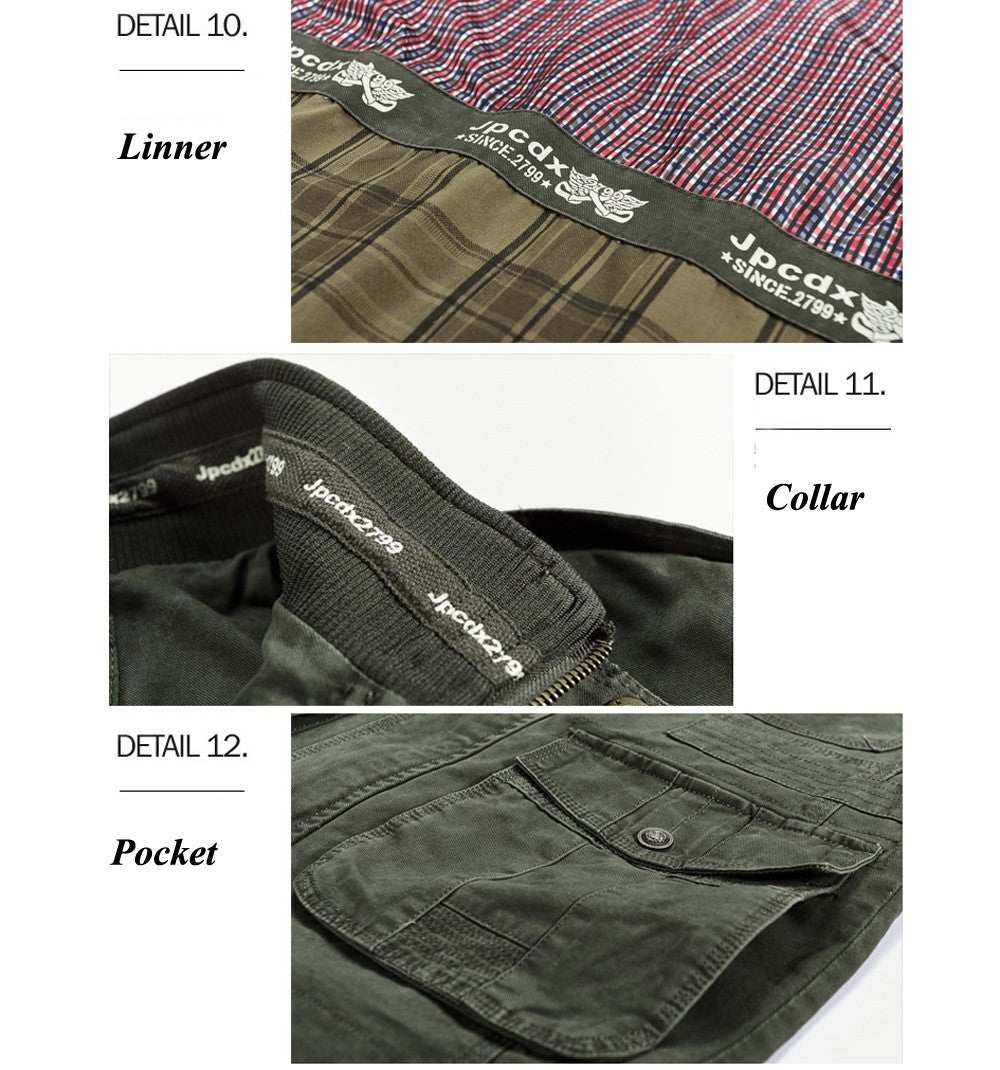 Autumn Men's Military Jacket Casual Man Stand Collar Cotton Business Coats Men Multi-pocket Windbreaker Jackets Clothing 7XL