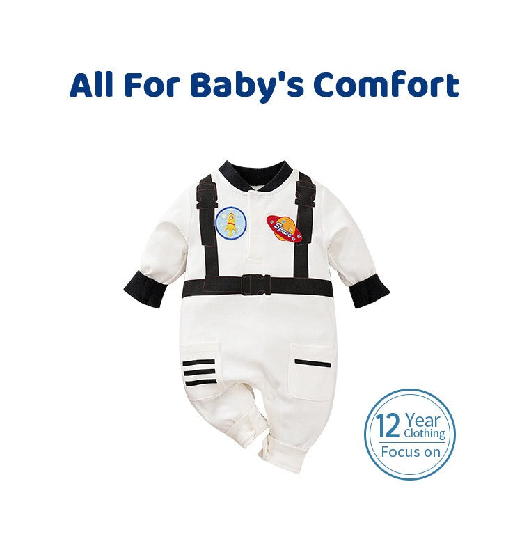 Long Sleeve Baby Newborn Toddler Spring Autumn Astronaut Boys Cartoon Printed Clothes 0-18 months Romper Cotton Baby Jumpsuit