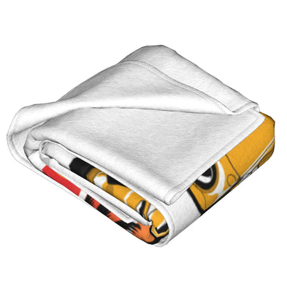 Manta de Lã Amarela Corvette Z06 Pôr do Sol Palmeiras Mantas de Pelúcia Quentes Roupa de Cama Macia para Cama Sala de Estar Casa Piquenique Sofá