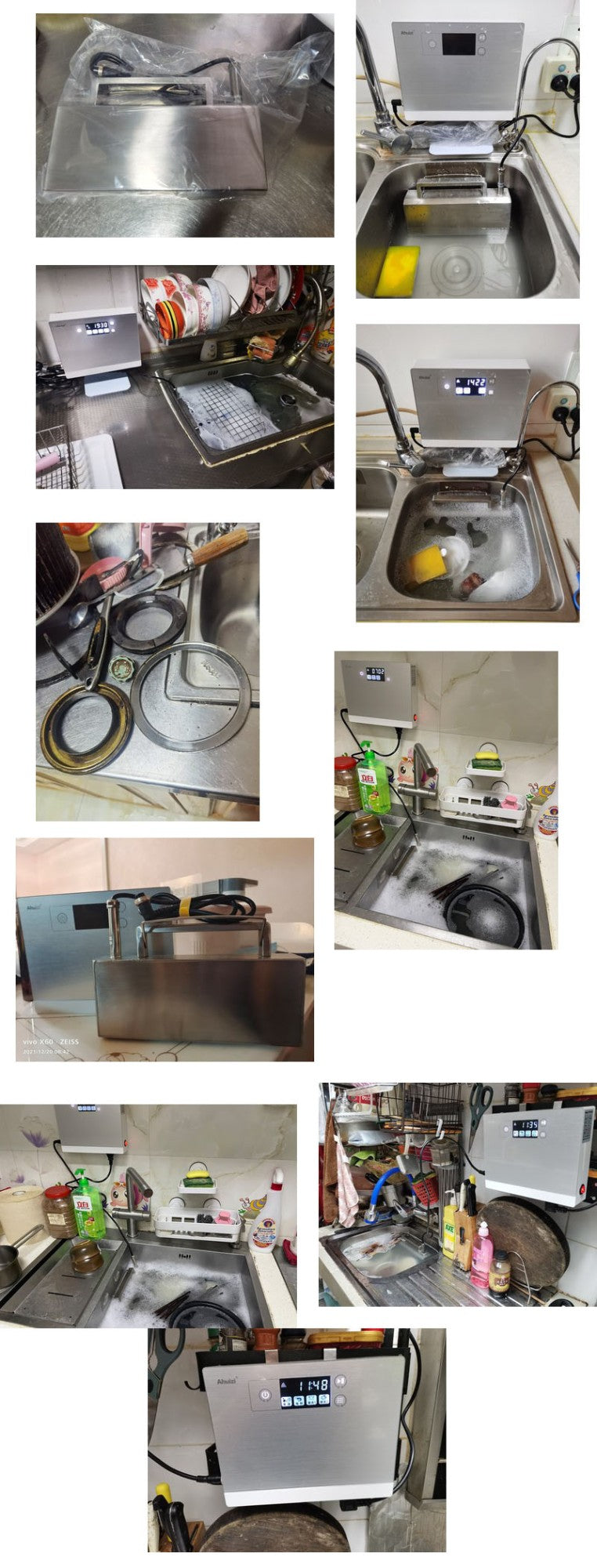Household 220v Ultrasonic Dishwasher Sink Free-standing Installation-free Home Brush Type Vegetable Washing Lazy Automatic