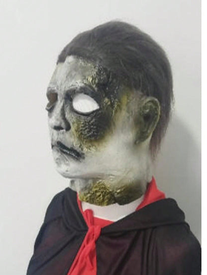 Halloween Michael Myers Mask Scary Killer Full Head Mask Creepy Fire Burn Scar Latex F
