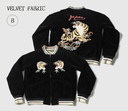 Non Stock Suka Reversible Souvenir Jacket Embroidered Sukajan Baseball Outerwear