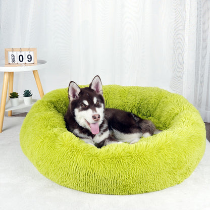 Cama para Cachorro, Donut Grande Redondo, Cesta Pelúcia de Inverno para Cães Médios, Acessórios, Casinha Fofa, Pequeno, Filhote, Animais de Estimação, Gato, Produtos