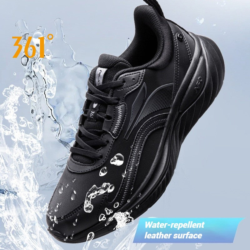 361 Degrees SoftFlow 3 Men's Running Shoes Autumn Leather Lightweight Shock-absorption Fitness Commuting Sneakers Male 672432232