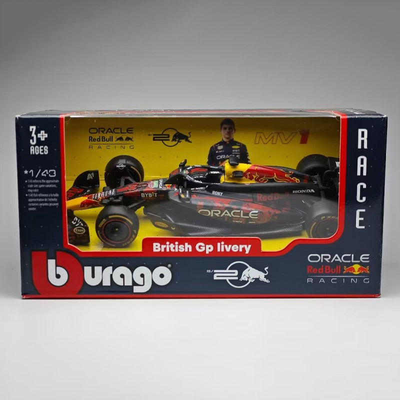 New In Stock Bburago 1:43 Red Bull Rb20 British Gp F1 Alloy Miniature Diecast Model Blood Red Bull Car Model Toys Kids Gift