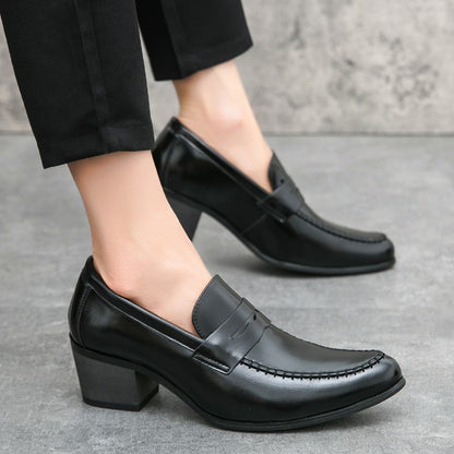 Classic Men's Dress Shoes High Heeled Casual Patry Business Leathers Shoes For Men Classic Wedding Men Formal Social Shoes Man
