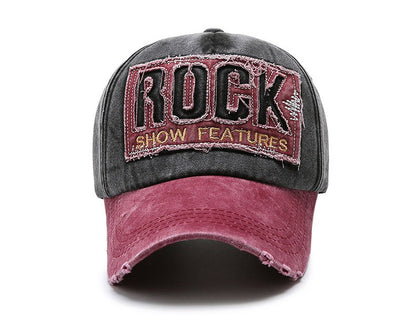 Korean version washed letters spring and autumn men's and women's fashion shabby denim baseball cap sunhat Official Website