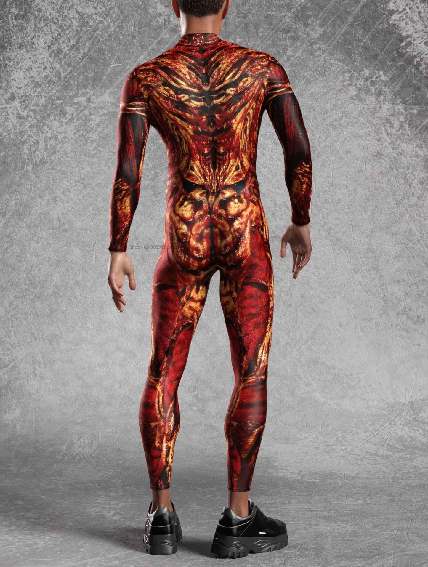 Male Zombie Halloween Cosplay Men Costume Carnival Male Alien Sexy Slim Jumpsuit Zentai Male Scary Bodysuit