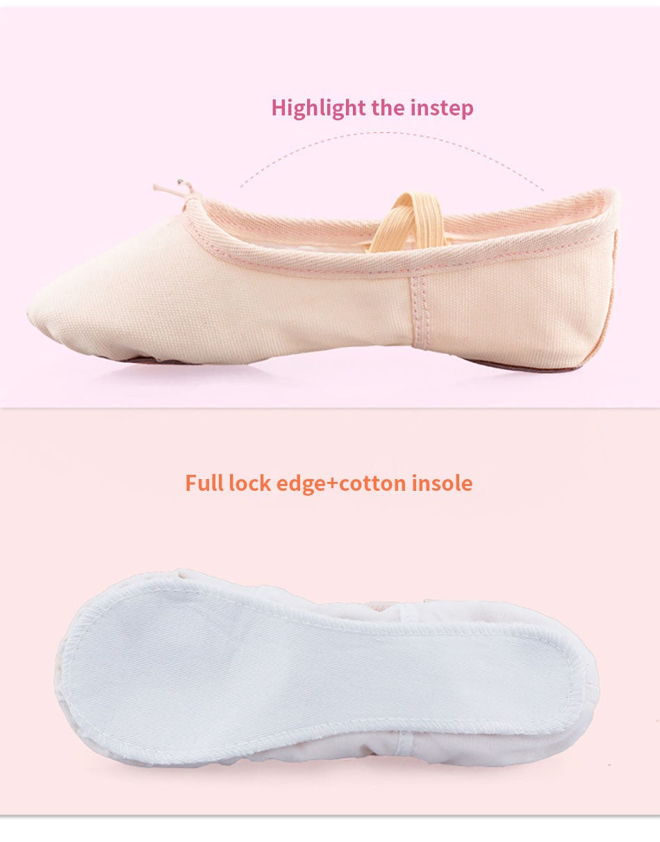 Girls Soft Bottom Non Slip Ballet Dance Shoes with Elastic Straps Perfect for Kids Yoga Dance Classes and Fitness Activities