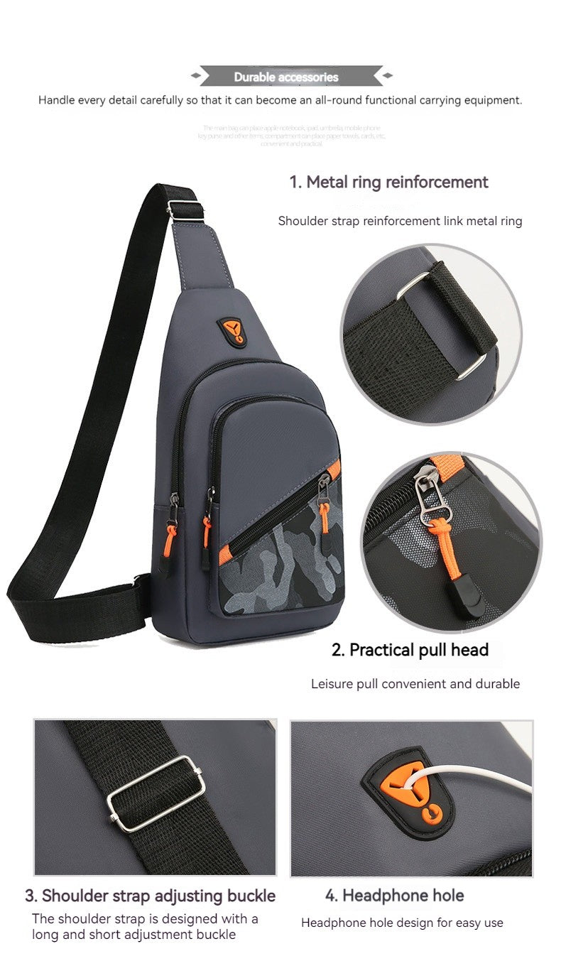 Rilibegan Nylon Men's Chest Bag 2023 New Portable Casual Shoulder Bag Trendy and Unique Design Crossbody Bag