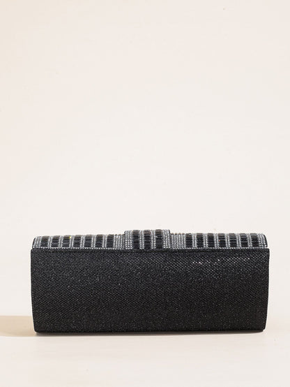 Luxury Glitter Evening Handbag, Rhinestone Evening Bag, Elegant Shiny Banquet Purse