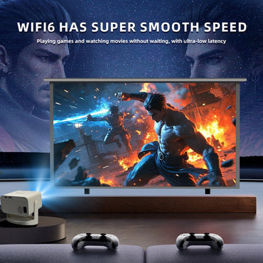 KaiAqua 4K 650ANSI HT23 Plus 1080P Native Portable Projector Auto Focus Keystone Correction BT5.2Android11WIFI6 360° Home Cinema
