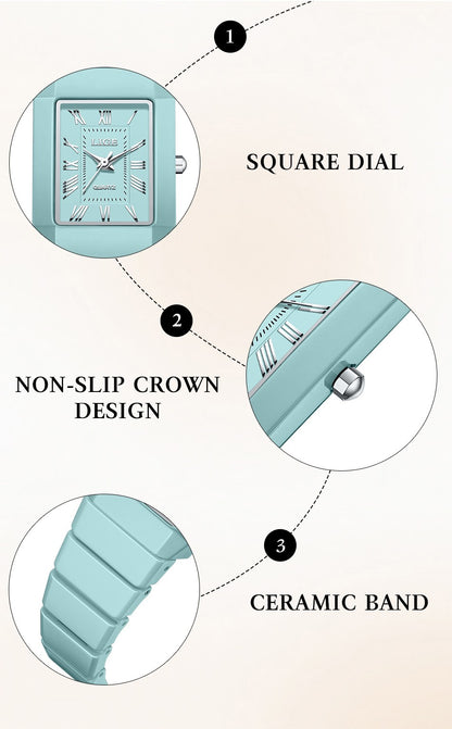 New Fashion LIGE Elegant Quartz Woman Watch Top Brand Luxury Ceramic Strap Waterproof Simple Dial Watches for Women Ladies Gifts