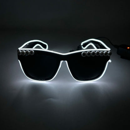 1PC Light Up LED Glasses Glow Sunglasses EL Wire Neon Glasses Glow in The Dark Party Supplies Neon Party Favors for Adults