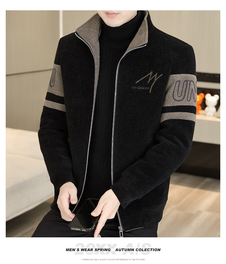 Men'S Thicken High collar Jacket Winter Warm Jackets For Men Fleece Long Sleeve Coat Man Casual Coats Men's woolen overcoat