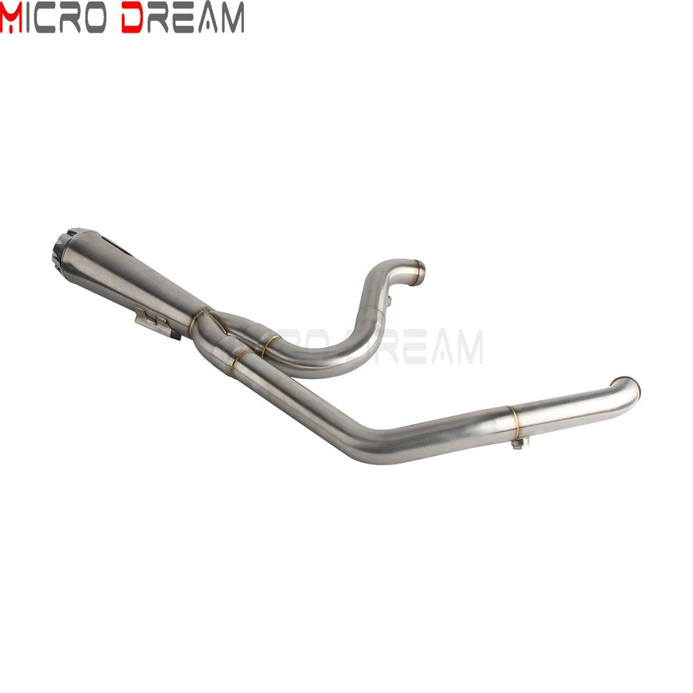 2 into 1 Motorcycle Engine System Pipe Slip on Exhaust Mufflers For Harley Street Glide ST FLHXST EFI FLHX Special FLHXS 2017-25