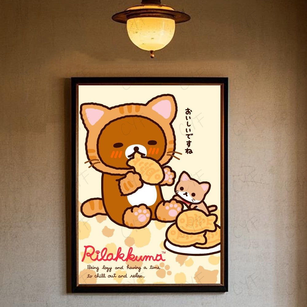 Cute Cartoon Anime R-Rilakkuma Poster High Quality Wall Art for Home Office Bedroom Living Room Hallway Bar Perfect Gift Idea
