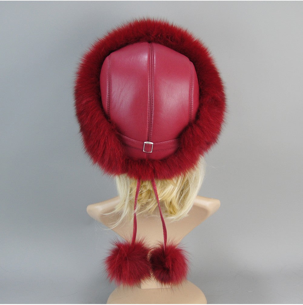 Nova Touca de Luxo de Inverno 100% Pelo de Raposa Natural Toucas de Pelo de Raposa Real de Qualidade para Mulheres Toucas de Pelo de Raposa Genuíno para Meninas