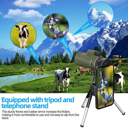 Telescópio Portátil Zoom HD 5000M Dobrável de Longa Distância Mini Potente para Caça Esportes Acampamento ao Ar Livre Viagem