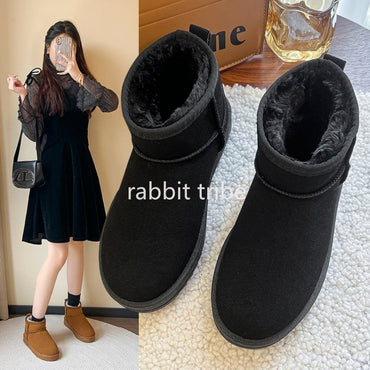 Outdoors Thickened Anti slip Cotton Shoes for Women's 2023 Winter New Warm Short Boots Women Thick Sole Snow Boots