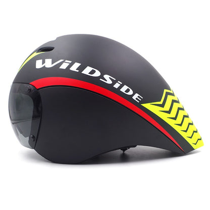 Capacete de Ciclismo de Estrada Wildside Aero TT Capacete de Segurança para Bicicleta de Triathlon Ultraleve com Óculos Acessórios para Bicicleta