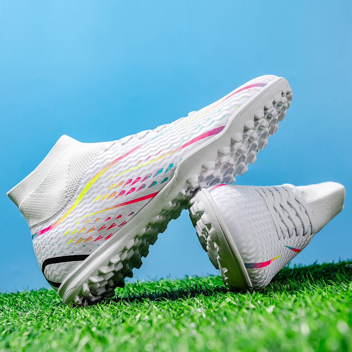 Unisex Soccer Cleats With FG Studs And TF Blades Options For Natural Grass Turf Indoor Superior Traction Anti Slip Grippy Soles