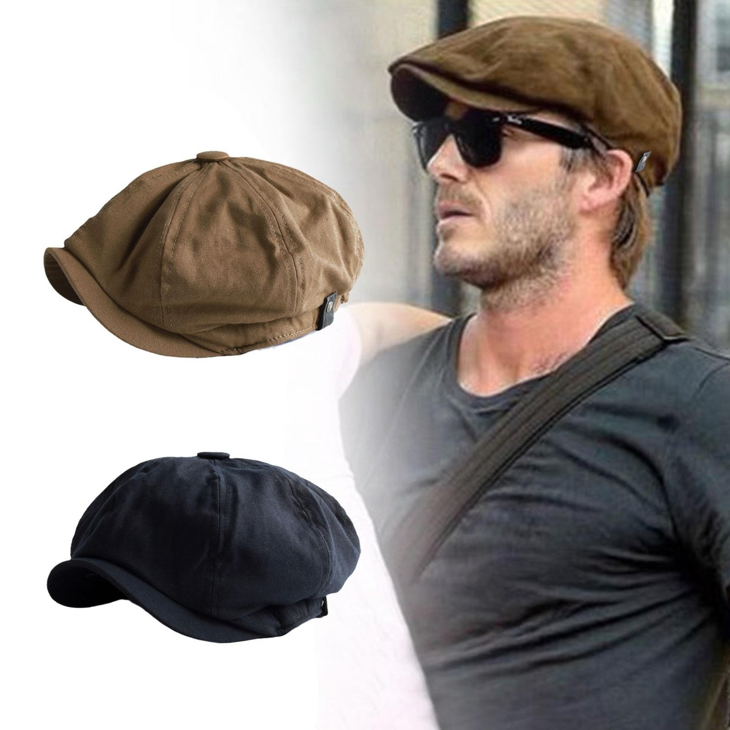 British Style Newsboy Men Cotton Ascot Dad Khaki Male Spring Autumn Vintage Brand Octagonal Flat