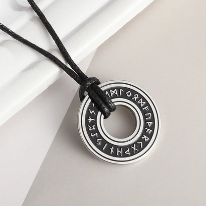 Colar Bússola Rúnica Masculino Vintage de Alta Qualidade Pingente Amuleto Joia de Festa Presente