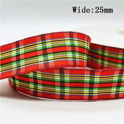 5yards/Lot 10mm 25mm Plaid Ribbon Christmas Decor Ribbon For Handmade Design Christmas Decoration DIY Gift Wrapping