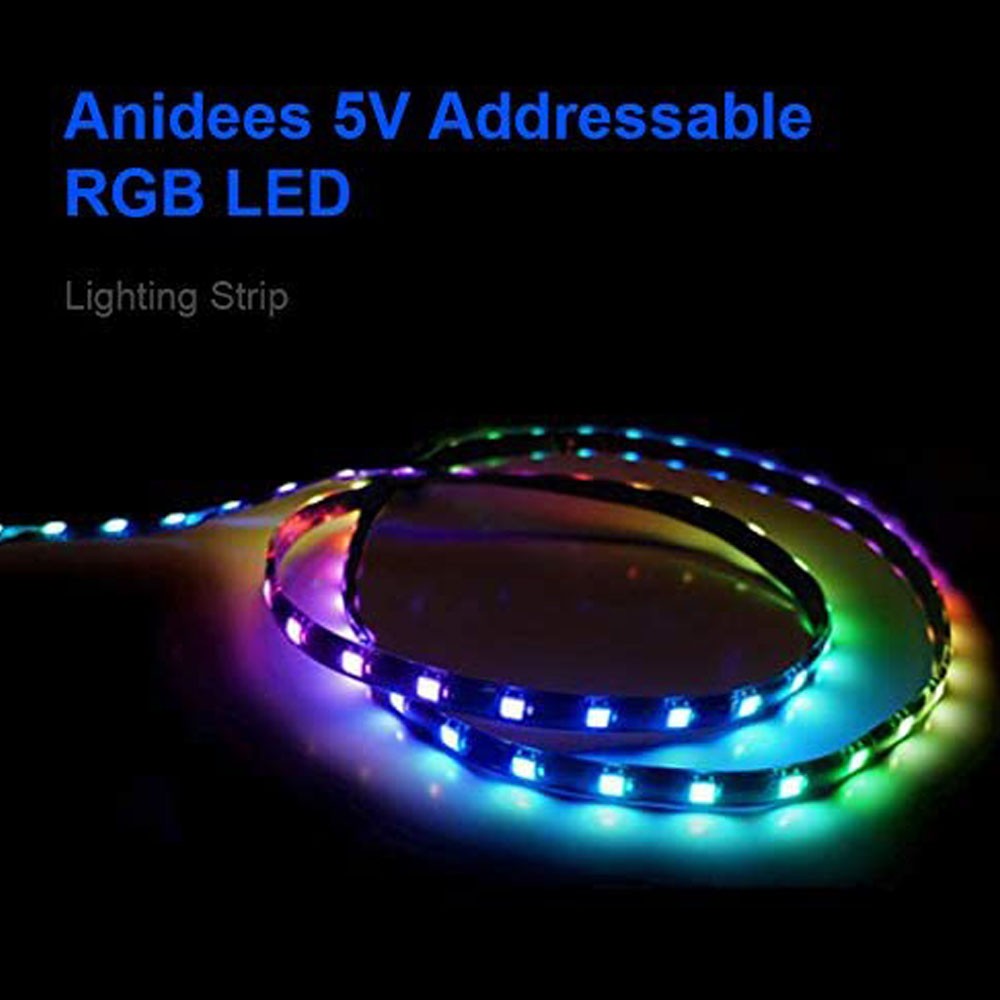Addressable Rainbow PC Digital WS2812b LED Strip Light for 5V 3pin ARGB Header PC Case Asus Aura Sync RGBIC Fusion MSI Mystic